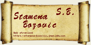 Stamena Božović vizit kartica